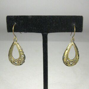 Women's Earrings 1.5 Inch Brasstone Fashion Teardrop Filigree Bohemian Retro